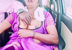 Indian beautiful saree housewife fucks car driver with dirty talks