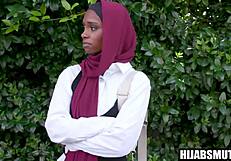 ebony muslim teen 18+ loses virginity to american guy with monster cock 😍