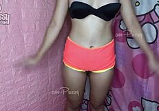 nude aerobics reveal the teen 18+ asian chick's flexible body in a homemade workout