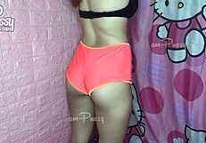 nude aerobics reveal the teen 18+ asian chick's flexible body in a homemade workout