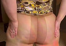 Joan Day Flaunts Curvy Body in See-Through Tights