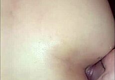 brunette gets anal fucked by guy in feminine clothes