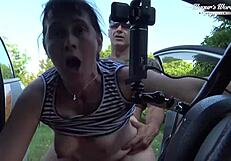 Mature Sissy Seduces Partner to Outdoor Fuck with Big Cock and Pussy Play