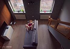 Roommate caught me masturbating and I continue as he watches