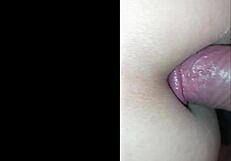 brunette gets anal fucked by guy in feminine clothes