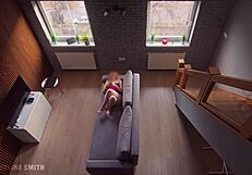 Roommate caught me masturbating and I continue as he watches