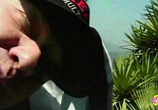 Two busty blondes relax in pool