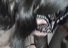 bbw slut sucking huge cock and getting cum in mouth!