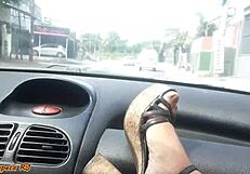 Married Woman Exposes Pussy Publicly in Middle of Street