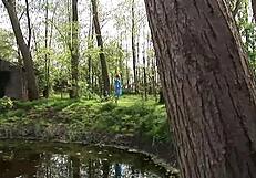 Deniska Plays Suggestive Outdoor Games With Masked Men