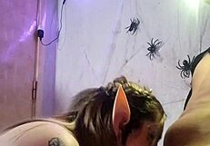 Halloween Elf Deepthroats Black Dick