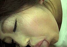 Petite japanese step-sister gives virgin step-brother his first blowjob in uncensored jav porn