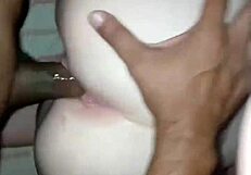 The blonde feels intense pleasure riding my big black cock passionately.