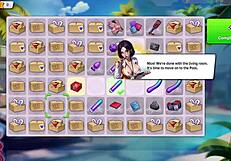 Maid servant with big tits gets horny in the game.