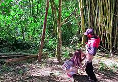 Teen babe skips school for outdoor blowjob in forest