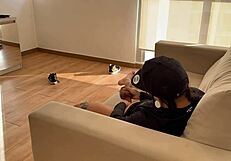 My stepmother catches me masturbating and takes my virginity