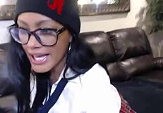 Maxine x excitedly tests her sex toy