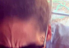 Ebony Step-Sister Gives Blowjob By Window, Gets Facial While Boyfriend Searches