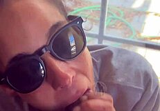 Ebony Step-Sister Gives Blowjob By Window, Gets Facial While Boyfriend Searches