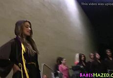 College Coeds Engage in Outdoor Lesbian Spanking at Party Pledges