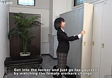 japanese office lady dominates in cfnm scene