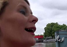 Can a mature chubby blonde handle this threesome?