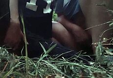 girls masturbate outdoors in public, reaching intense orgasms while wearing panties.