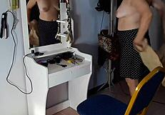 the barber says, undress for your haircut, lady