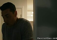 Guy Bangs Babe's Trimmed Pussy And Cums Hard