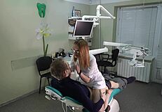 i fucked the doctor doggystyle in her office, then cowgirl and blowjob