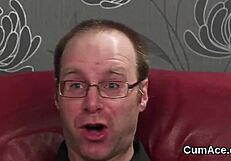 Horny hottie gets cum shot on her face swallowing all the load