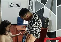 he didn't expect company but his stepsister had wilder plans than innocent talk in spanish porn