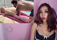 He Finds His Horny Neighbor Masturbating and Pounds Her Ass for a Creampie!
