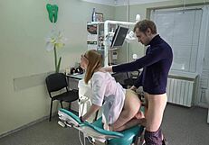 i fucked the doctor doggystyle in her office, then cowgirl and blowjob