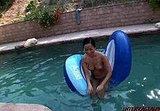 Nya Yu's tight Asian pussy takes double black stuffing