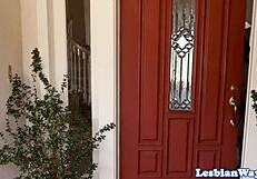 Lesbian Beauty Sensually Scissoring In Bath