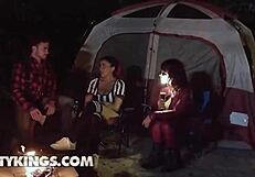 Reality Kings - Roxie Sinner & Sarah Arabic Share Scary Stories By The Campfire Then Move Into The Tent To Have A 3some