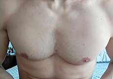 playing with my foreskin while jerking off big cock and cumming 😩💦