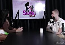 Watch german and lexi mallet swing with tifany rocha in sheer red