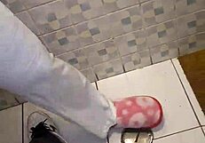 Caught masturbating with friend's mom's thong, she swallows my cum passionately