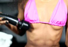 Madison Lee Fox - Gabonaise Bilingual Foreign Island Girl Pussy Masturbation Toy Play