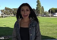 amateur teen 18+ kara faux gets oiled up and cream filled in public massage