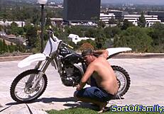 you see this busty stepmilf riding my cock hard before she blows me off