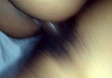 fat chocolate treat pounded by big black tool