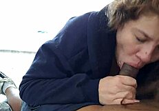 Does my stepsister suck my cock on the terrace?