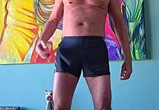 pervy guy loves how these shorts fit his body