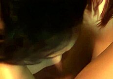 young brunette enjoys a homemade outdoor adventure with friends