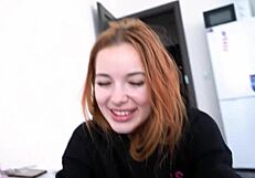 Red-Haired Beauty's Mind-Blowing Blowjob Positions At Home