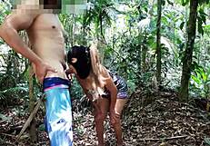 nothing better than giving pussy in the woods, sucking too!