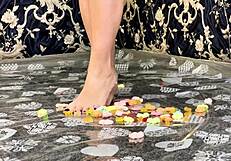 This giant woman destroys defenseless sweet bears with her ass